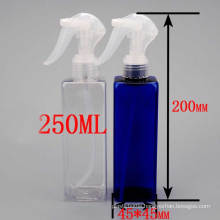 250ml Pet Plastic Clear Square Trigger Fine Mist Sprayer Pump Perfume Bottle